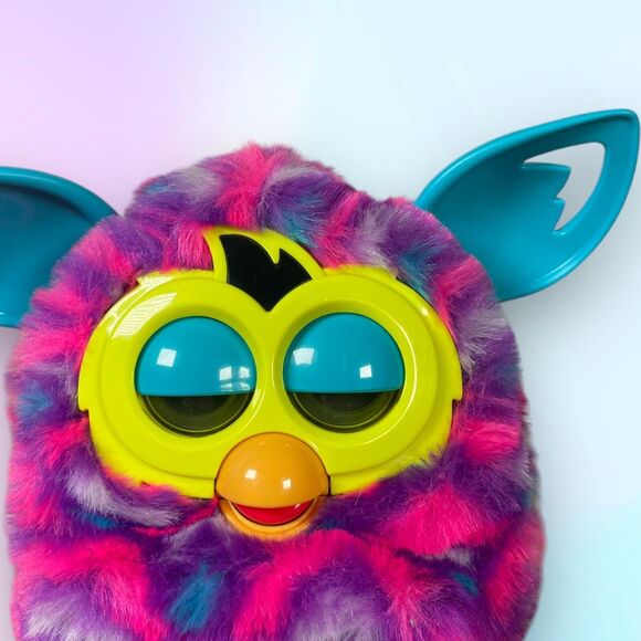 2012 Hasbro Furby Boom Purple Pink & Blue Teal Hearts Talking *Tested & Working - Picture 4 of 16